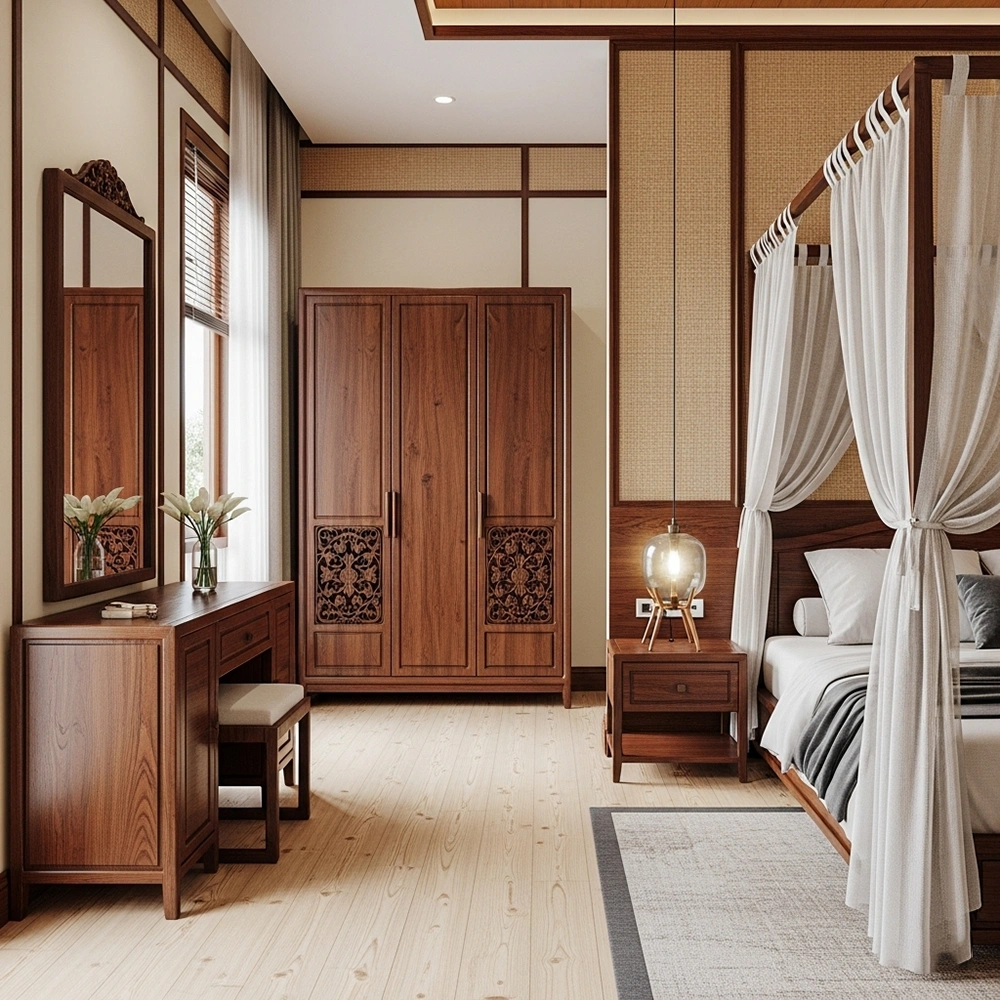 Tủ quần áo, tab đầu giường, bàn trang điểm