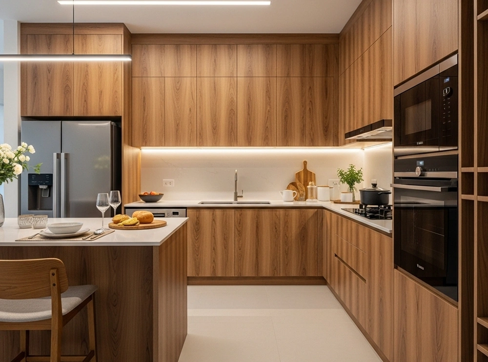 Tủ bếp vân gỗ