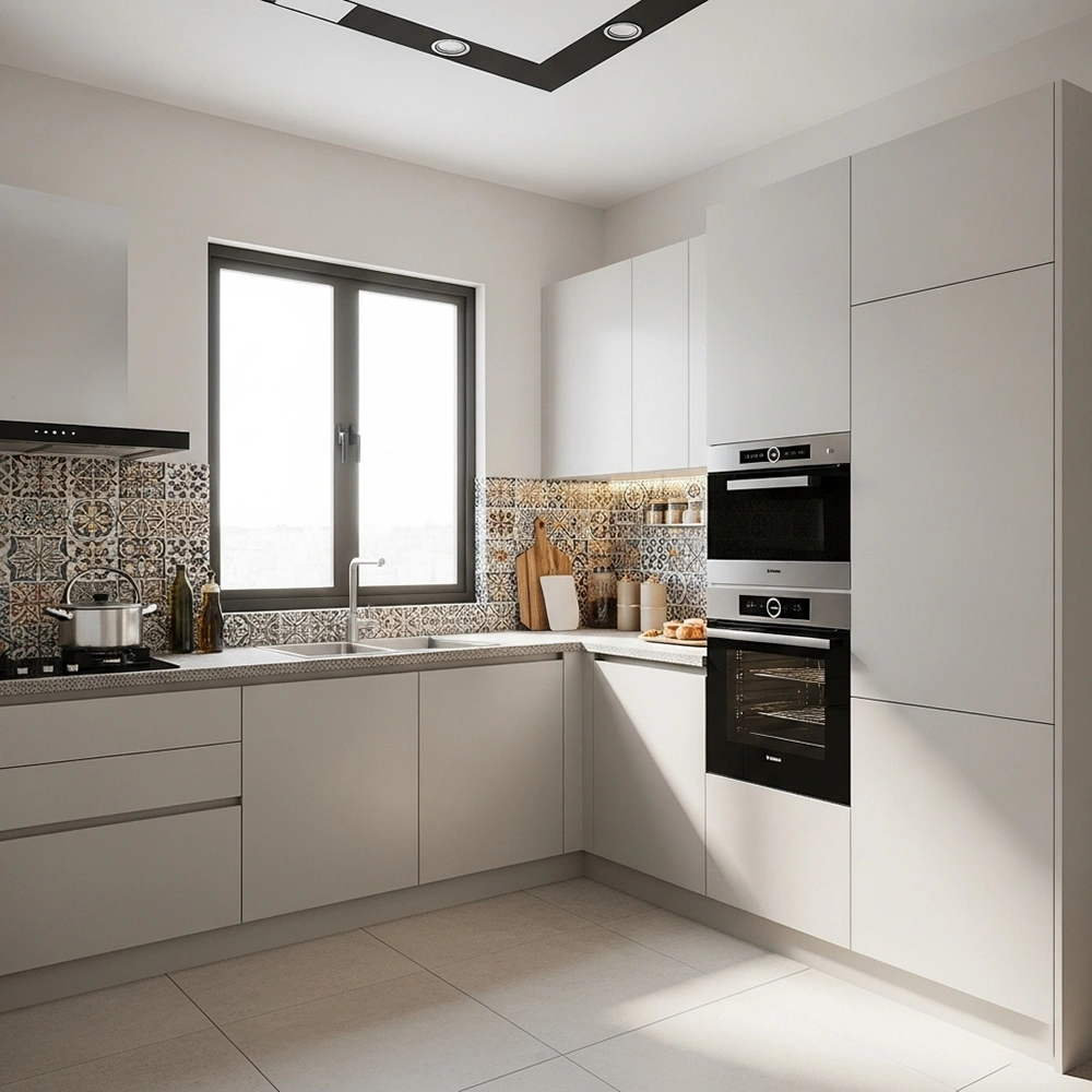 Tủ bếp không tay nắm: Vẻ đẹp của sự liền mạch