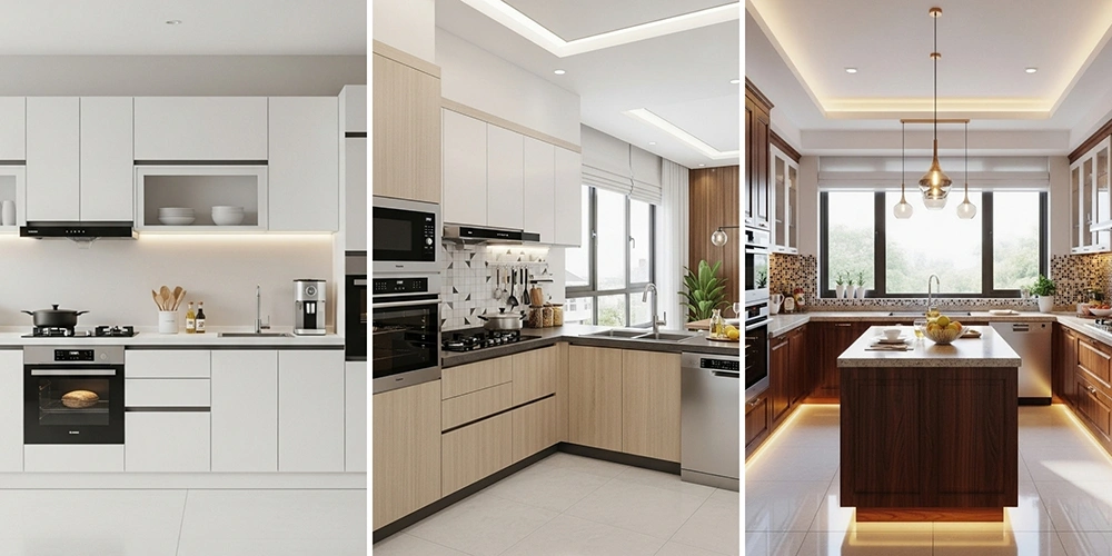 Ứng dụng vào các layout tủ bếp chữ I, L, U một cách khoa học