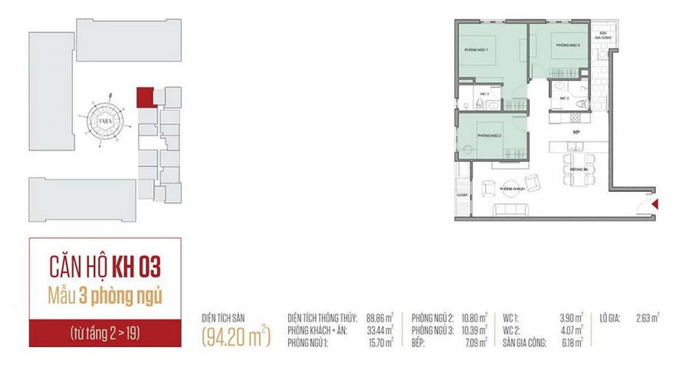 Đánh giá ưu nhược điểm mặt bằng căn hộ Tara Residence 3 phòng ngủ