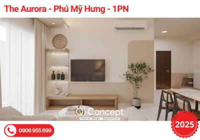 Ngất Ngây Với Mẫu Thiết Kế Nội Thất Căn Hộ The Aurora 1PN