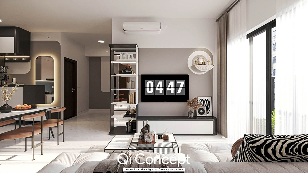 Dịch vụ thiết kế nội thất quận 4 với các giải pháp vách ngăn thông minh.