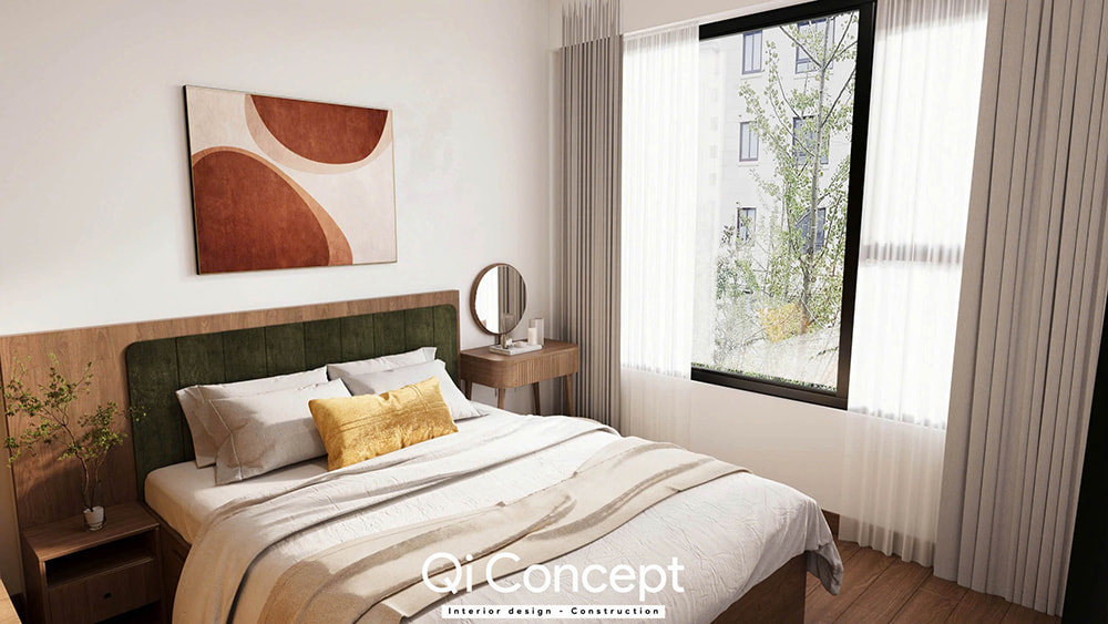 Mẫu thiết kế nội thất phòng ngủ nhỏ đơn giản, hiện đại và tinh tế.