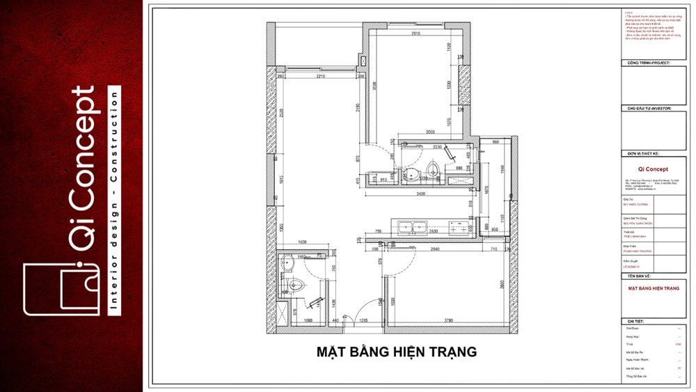 Mặt bằng hiện trạng căn hộ trước thi công