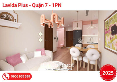 Mẫu Thiết Kế Chung Cư Lavida Plus 1PN Màu Hồng Cực Chất