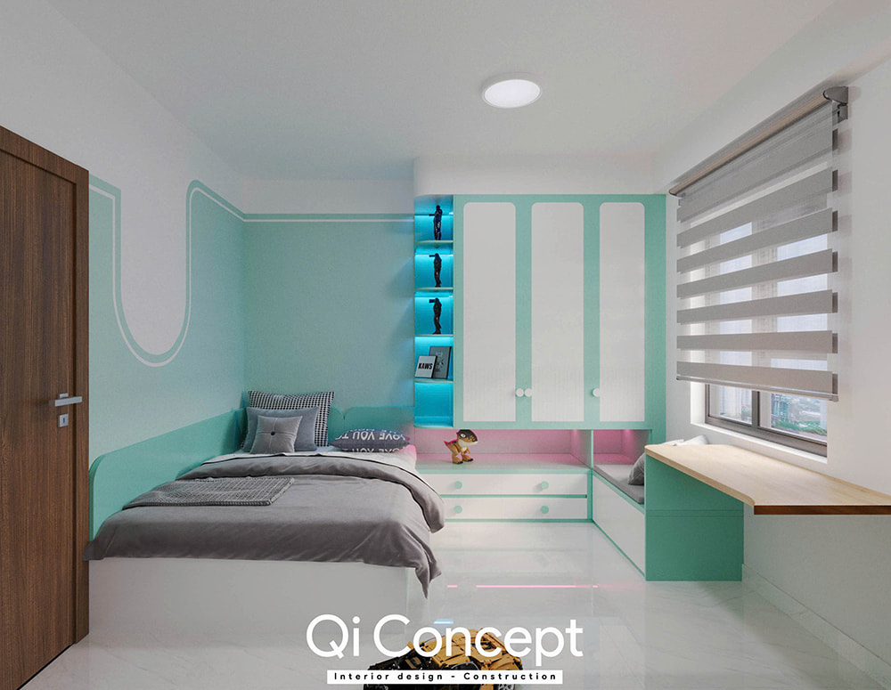 Giải pháp nội thất thông minh trong mẫu thiết kế chung cư Tecco Home 2PN.