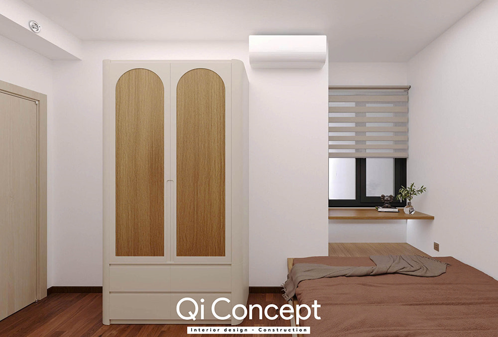 Tủ quần áo độc đáo trong mẫu thiết kế chung cư Tecco Home 3PN.