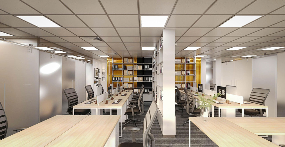 Lối đi và kệ hồ sơ văn phòng Maple Leaf.