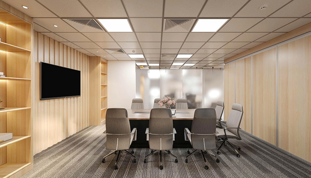 Thiết kế nội thất văn phòng Maple Leaf phòng họp hiện đại.