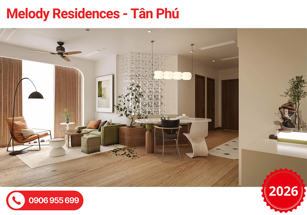 Mẫu Thiết Kế Nội Thất Chung Cư Melody Residences Căn 2, 3 Ngủ