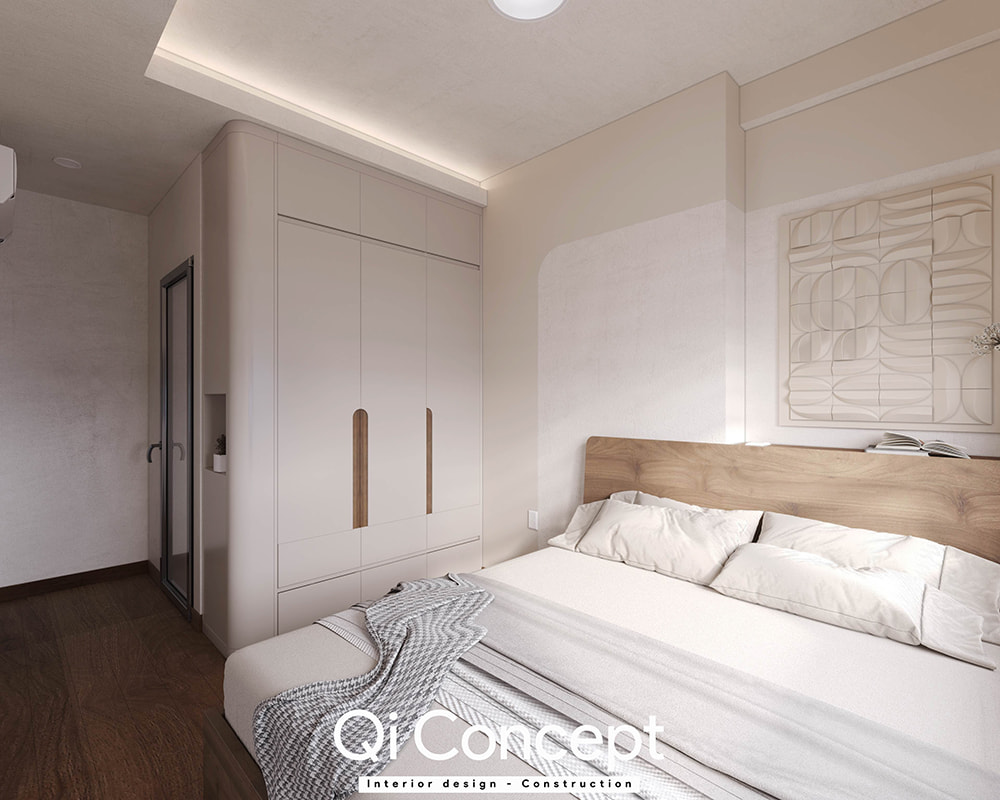 Hệ tủ quần áo kịch trần thiết kế chung cư Masteri An Phú.