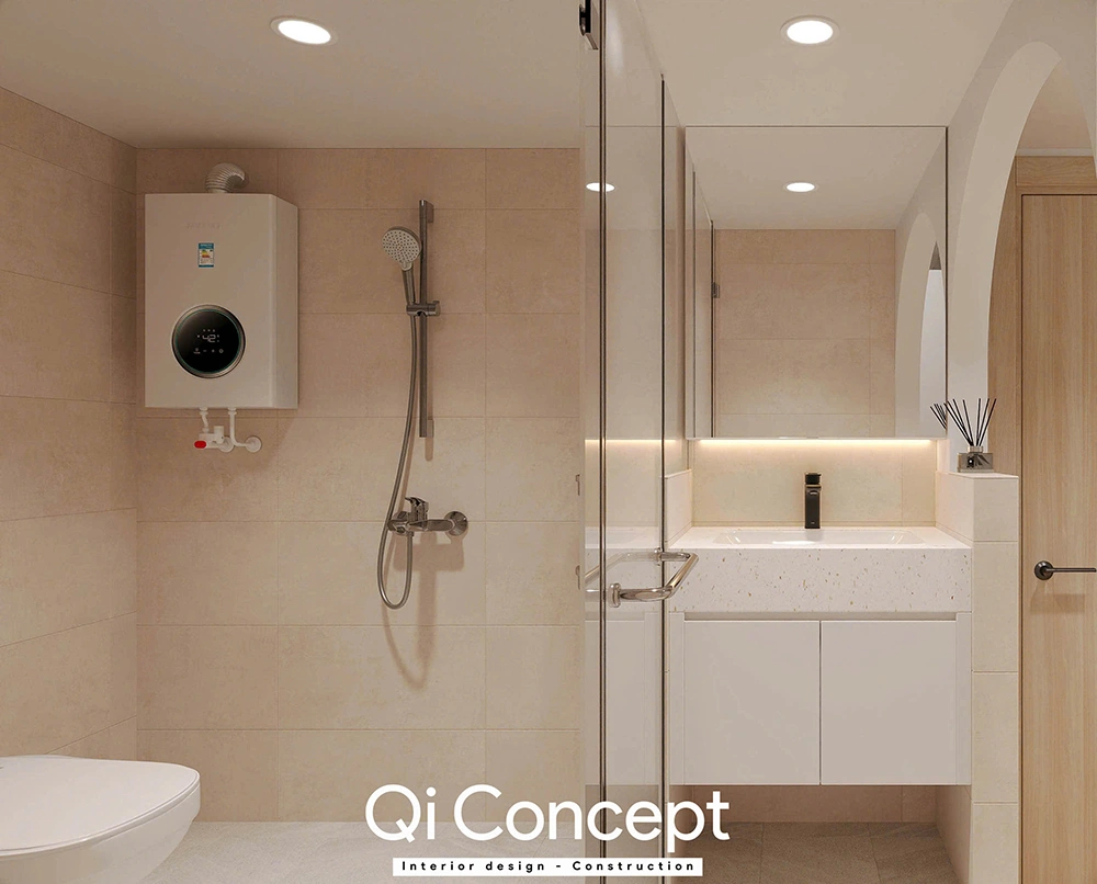 Không gian phòng tắm hiện đại căn hộ studio