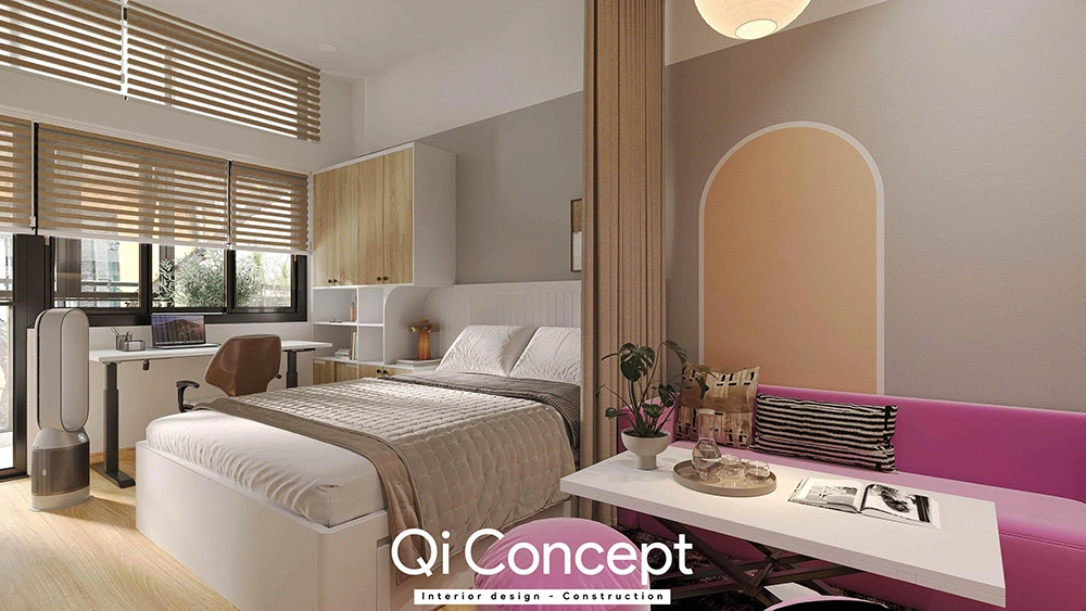 Khu vực bàn ăn và sofa tại nhà phố Phú Nhuận