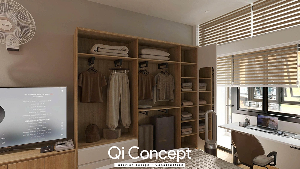 Nội thất phòng ngủ master nhà phố Phú Nhuận