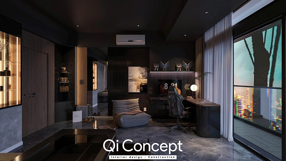 Thiết kế phòng khách nhà phố quận 6 sang trọng