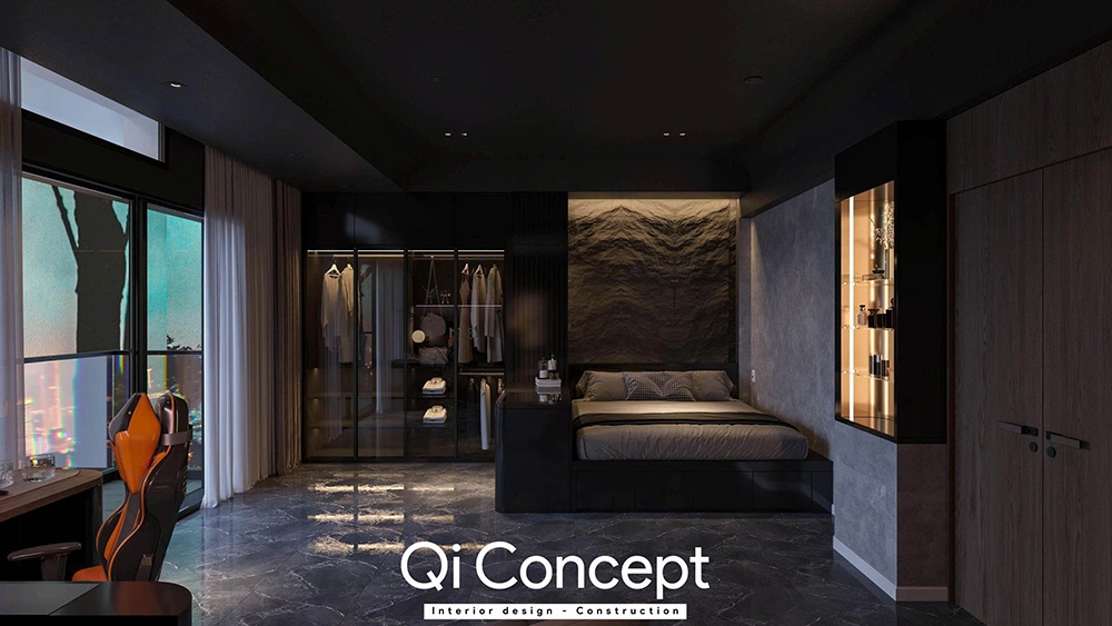 Góc Sofa và kệ trang trí tại nhà phố quận 6