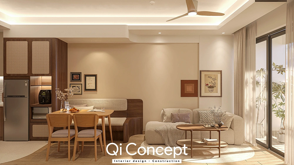 Khu vực bàn ăn và sofa tại Q7 Saigon Riverside