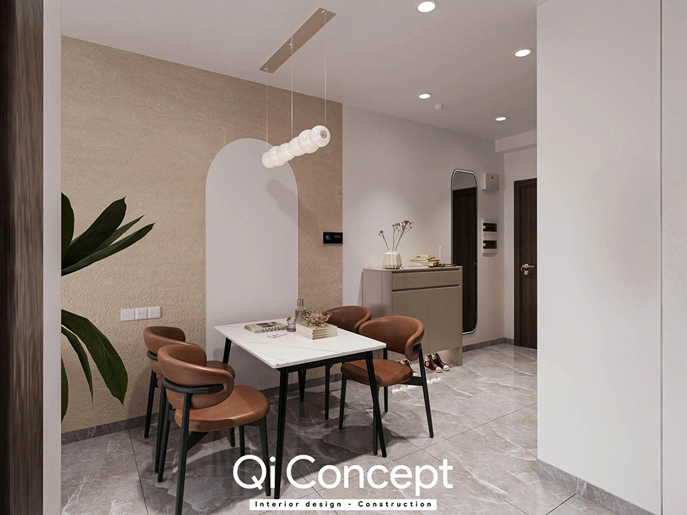 Phối cảnh khách và bếp nhà phố quận 8Sunrise Riverside