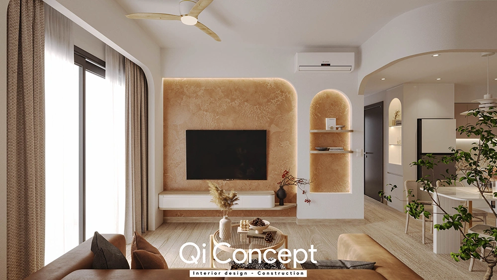 Phối cảnh phòng khách hiện đại West Gate