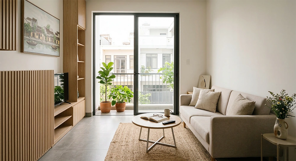 Mẫu phòng khách nhỏ phong cách Minimalism hiện đại và tinh tế