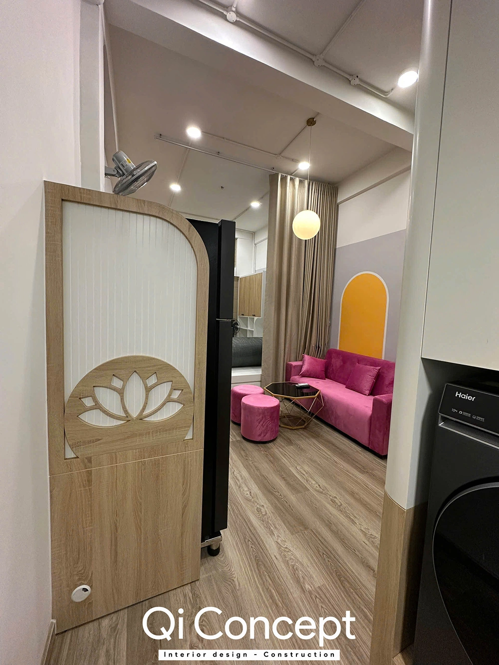 Vách ngăn nghệ thuật thực tế nhà phố Phú Nhuận