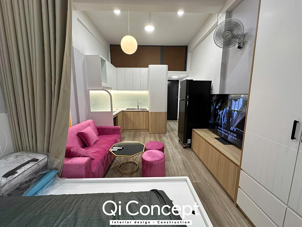 Toàn cảnh căn hộ studio thực tế nhà phố Phú Nhuận