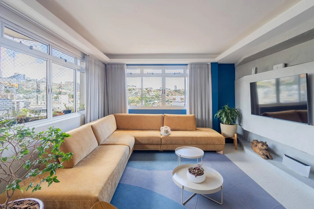 Mẫu căn hộ cho thuê có phòng khách hiện đại, view thoáng