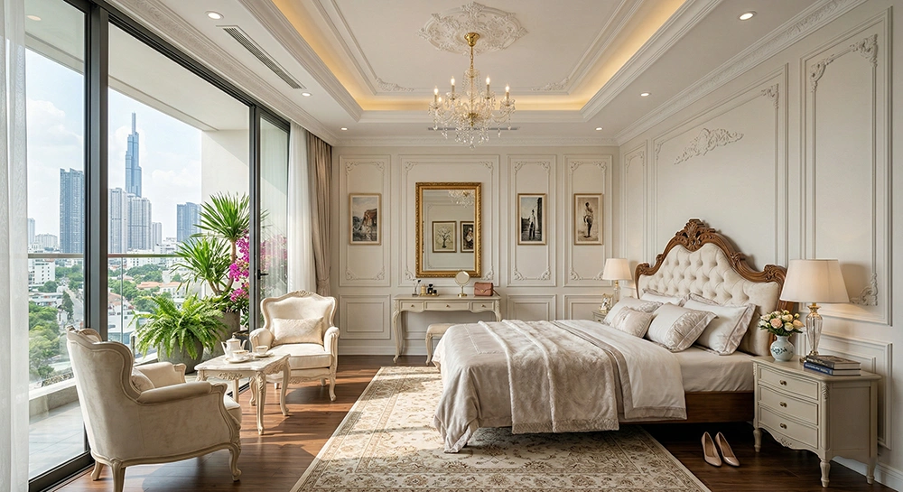 Nội thất phòng ngủ master 50m2 sang trọng đẳng cấp