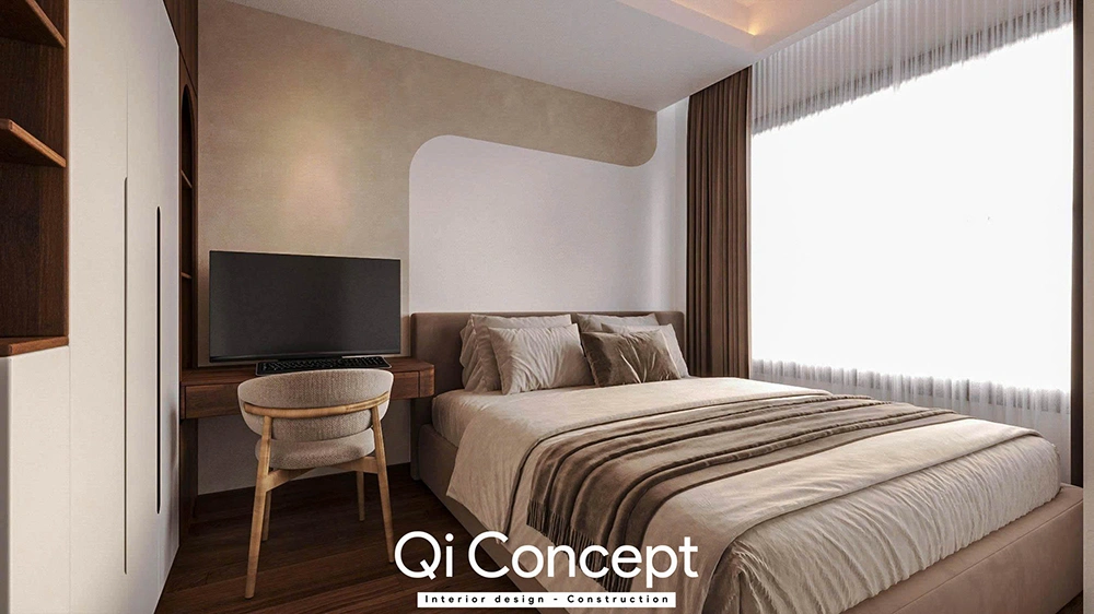 Hệ tủ kịch trần cho phòng ngủ nhỏ không giường