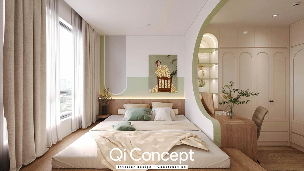 Mẫu giường bục tại phòng ngủ nhỏ không giường