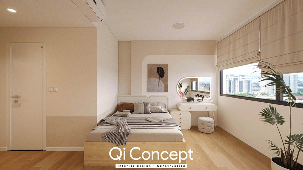 Trang trí vách tường phòng ngủ nhỏ không giường