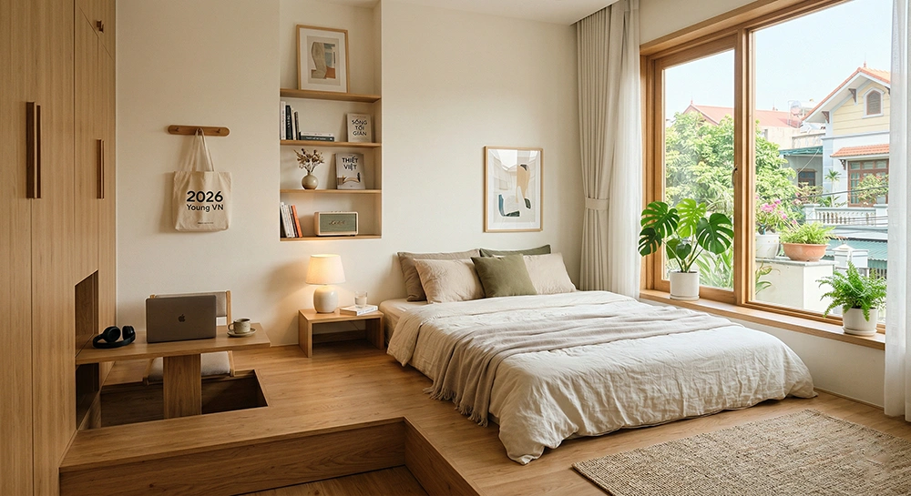 Sàn nâng Platform hiện đại cho phòng ngủ không giường đẳng cấp