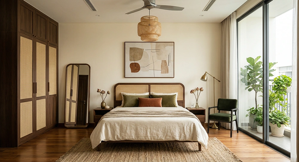 Thiết kế phòng ngủ vintage đơn giản tràn ngập ánh sáng