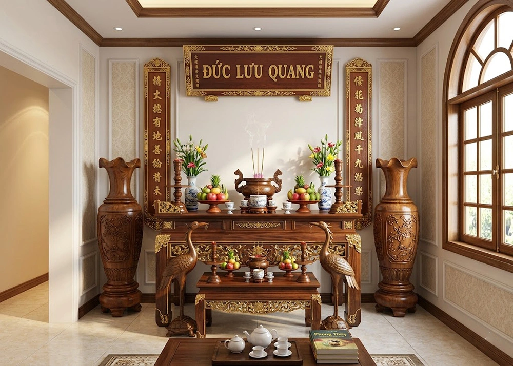 Nội thất phòng thờ Tân Cổ Điển sang trọng