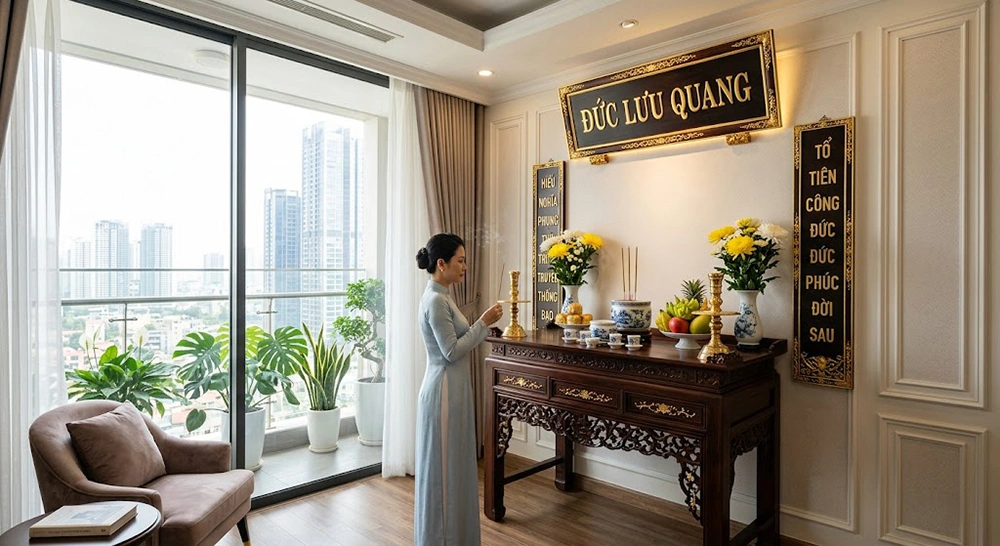 Chi tiết hoa văn CNC tại Phòng Thờ Tân Cổ Điển