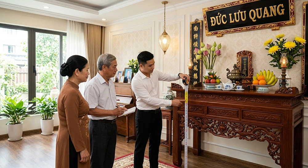 Ánh sáng âm trần trong Phòng Thờ Tân Cổ Điển