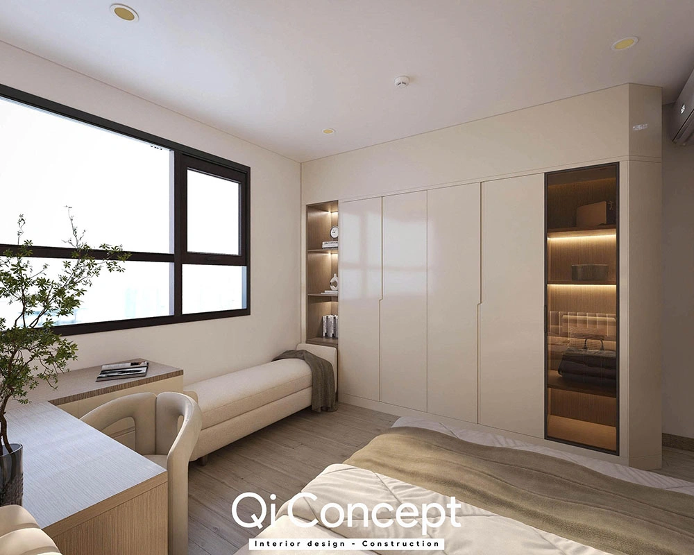 Cận cảnh tủ áo và bàn làm việc thiết kế nội thất Habitat