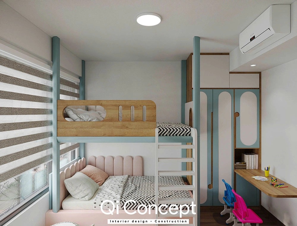 Góc học tập nhỏ gọn thiết kế Akari City 2 ngủ