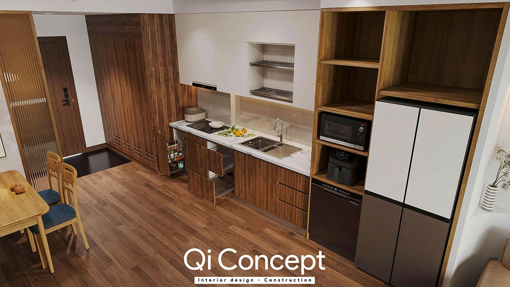 Nội thất bếp hiện đại thiết kế Akari City 2 ngủ