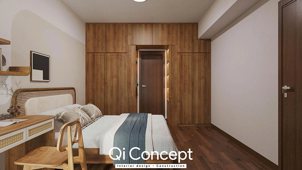 Tủ quần áo âm tường thiết kế Akari City 2 ngủ