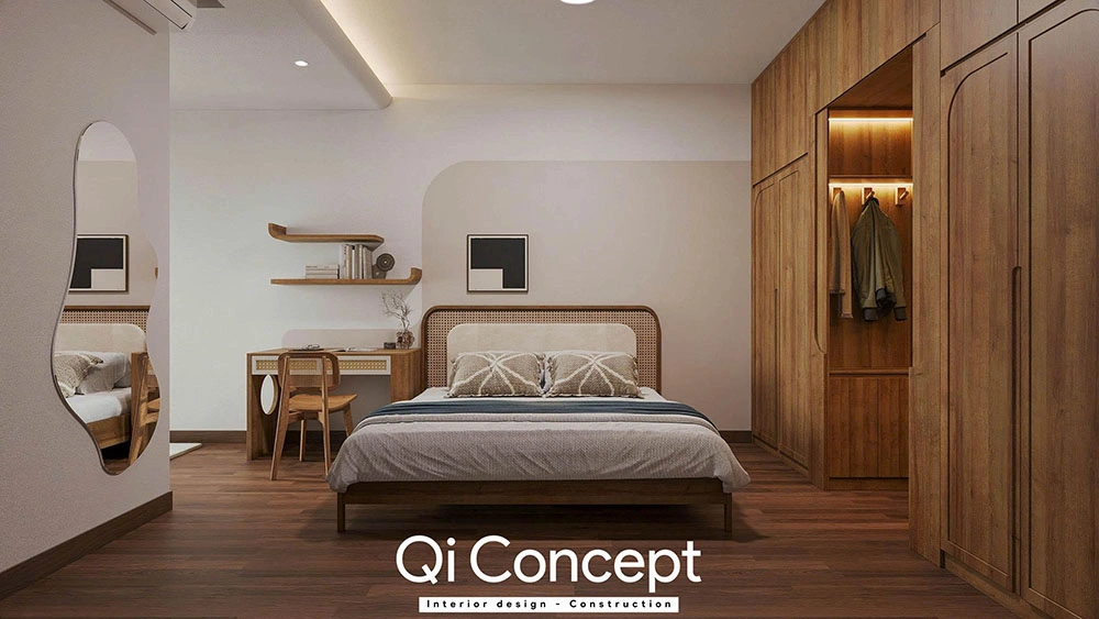 Phòng ngủ master ấm cúng thiết kế Akari City 2 ngủ