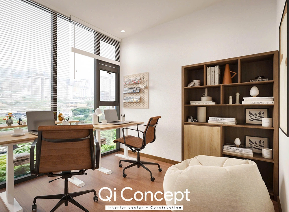 Phòng làm việc An Gia Skyline hiện đại với tầm nhìn thoáng đãng.