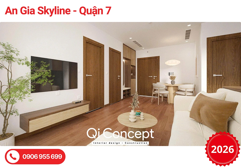 Thiết Kế Nội Thất An Gia Skyline 2PN - Hiện Đại Tối Giản, Trọn Vẹn Công Năng