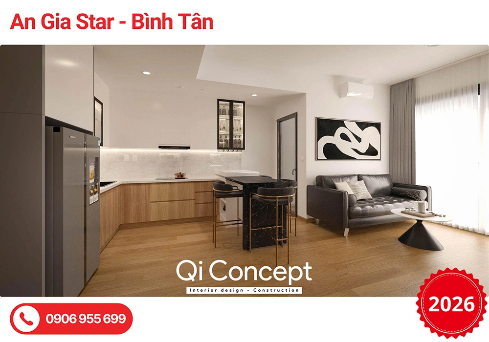 Thiết Kế Nội Thất An Gia Star 2PN - Hiện Đại, Sắc Nét & Báo Giá