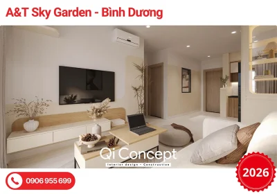 Thiết kế nội thất A&T Sky Garden 2PN: Chốn Về Tối Giản & Báo Giá 2026
