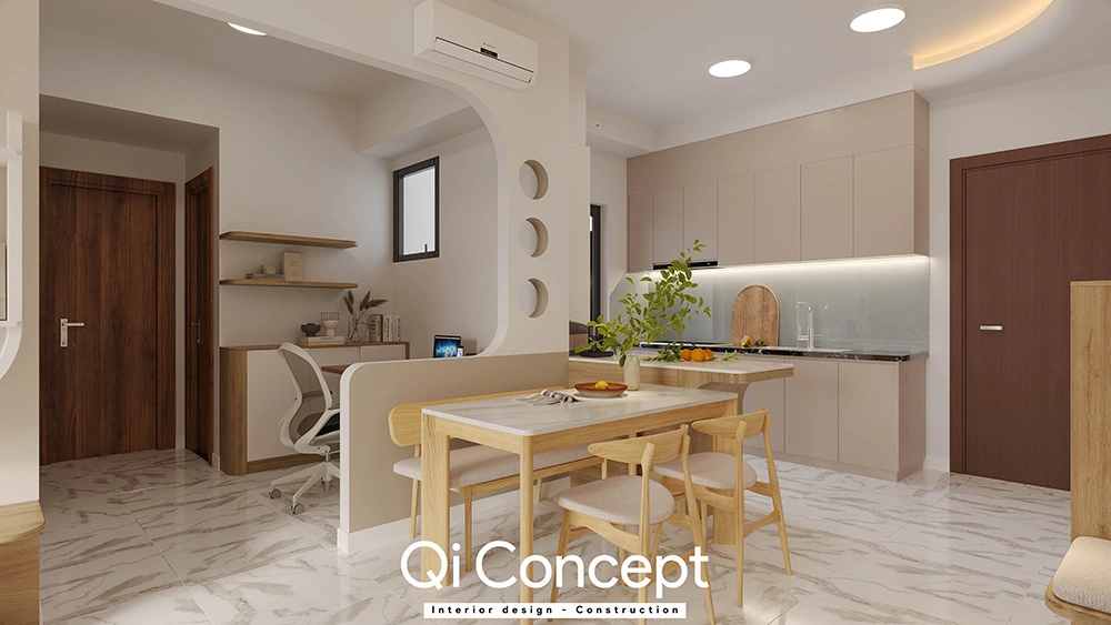 Thiết kế góc làm việc nhỏ gọn, sáng tạo tại Aurora Residences.