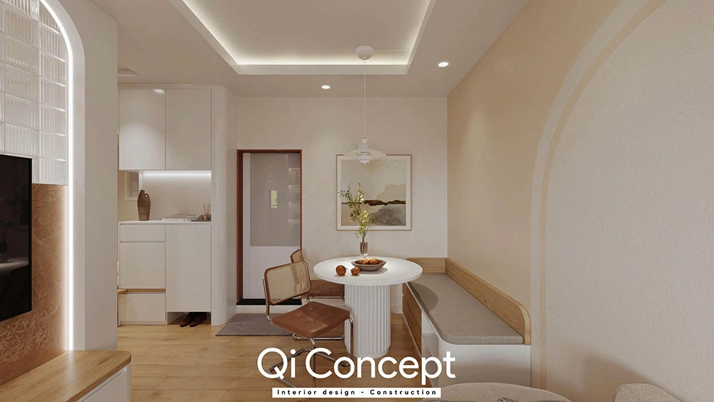 Thiết kế chung cư Mỹ Đức khu vực bàn ăn nhỏ xinh