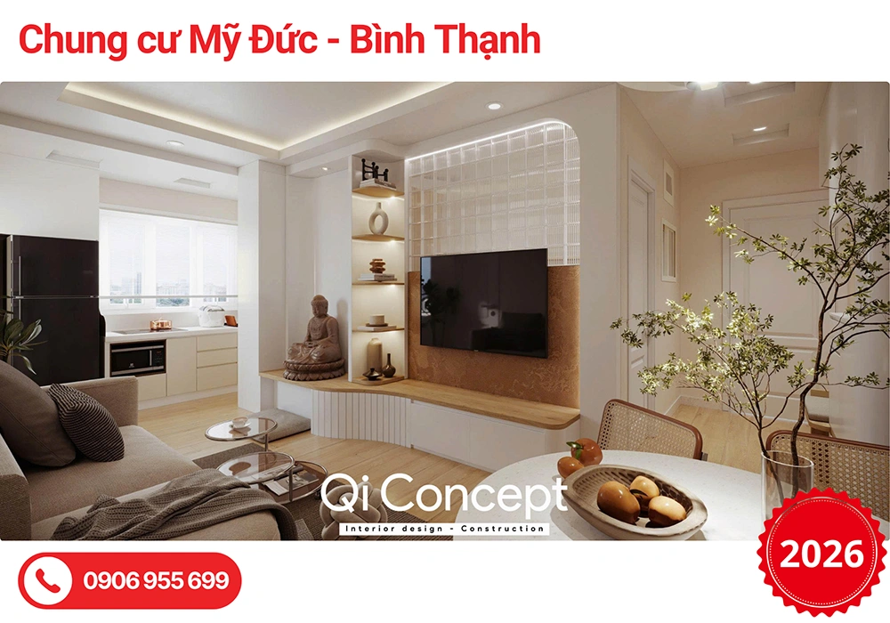 Thiết Kế Nội Thất Chung Cư Mỹ Đức: Nghệ Thuật Tối Giản Cho Không Gian 2PN