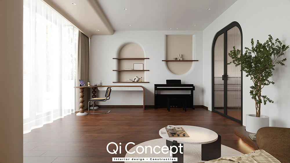 Góc làm việc và chơi nhạc nhà phố Gò Vấp